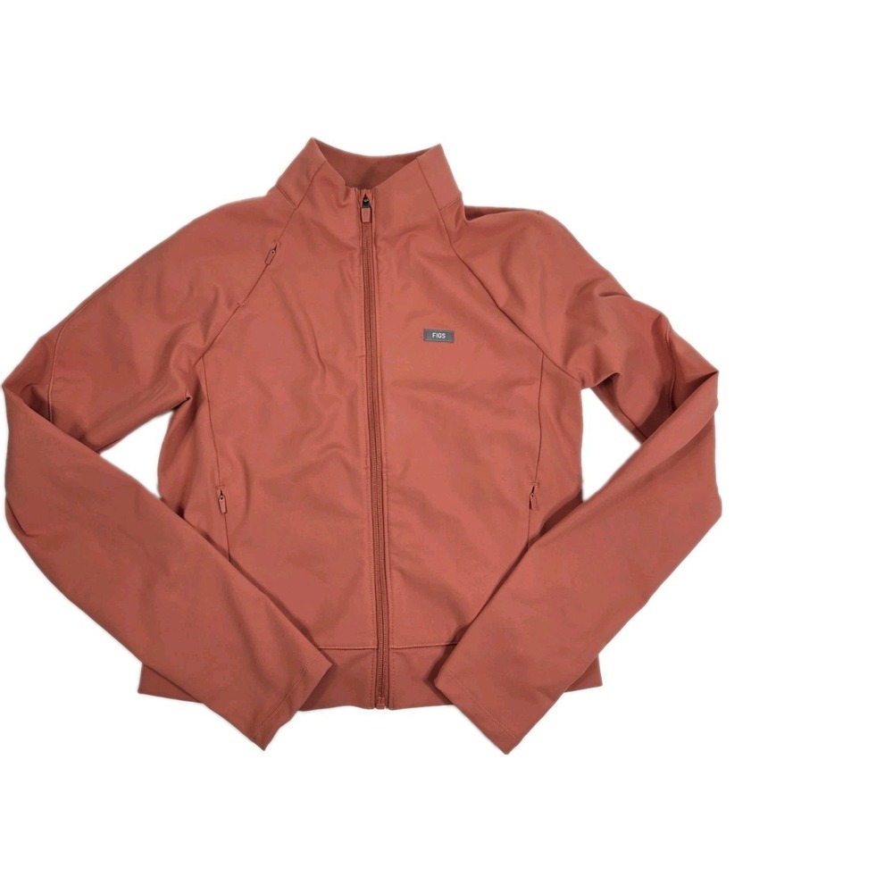 Figs ContourKnit Cropped Scrub Jacket Sz S SPICED CIDER